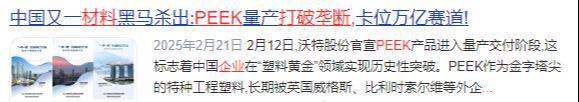 PEEK材料领域实力最强的4大黑马有望接力红宝丽开启新行情！